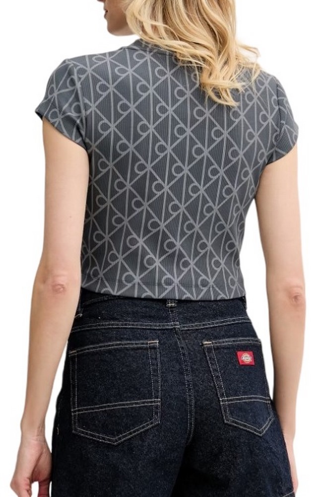 CALVIN KLEIN JEANS A MONOLOGO BABY T-SHIRT ΜΠΛΟΥΖΑ ΓΥΝΑΙΚΕΙΑ DARK GREY