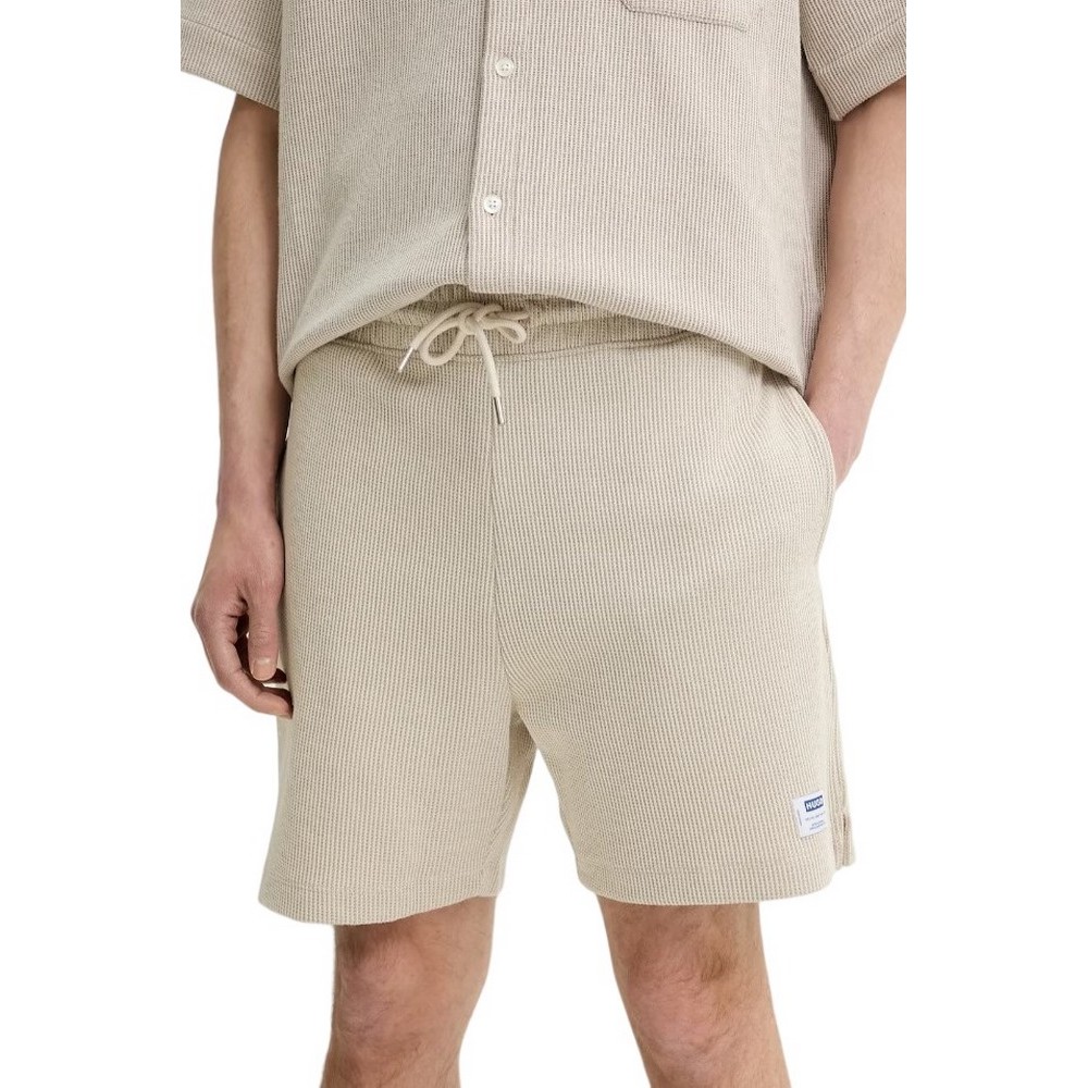 HUGO BOSS JERSEY SHORTS NUWAFFLO ΒΕΡΜΟΥΔΑ ΑΝΔΡΙΚΗ BEIGE