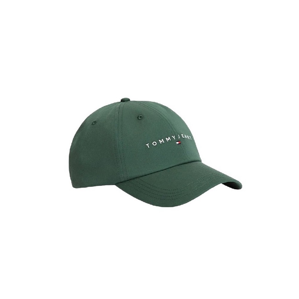 TOMMY JEANS LINEAR LOGO CAP ΚΑΠΕΛΟ ΑΝΔΡΙΚΟ FOREST GREEN