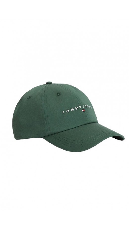 TOMMY JEANS LINEAR LOGO CAP ΚΑΠΕΛΟ ΑΝΔΡΙΚΟ FOREST GREEN