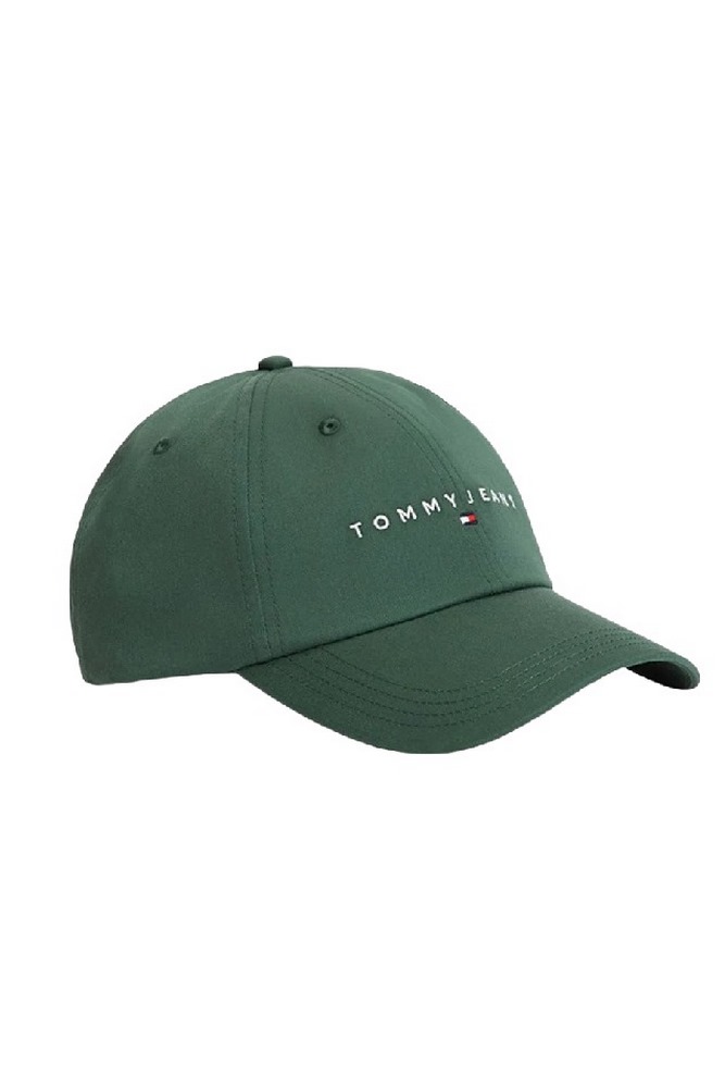TOMMY JEANS LINEAR LOGO CAP ΚΑΠΕΛΟ ΑΝΔΡΙΚΟ FOREST GREEN