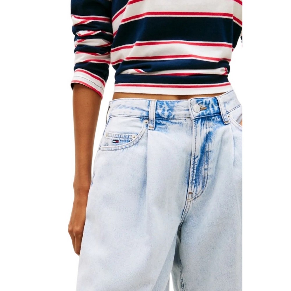 TOMMY JEANS CHARLIE LS SHORT PLEAT BJ6014 ΤΖΙΝ ΒΕΡΜΟΥΔΑ ΓΥΝΑΙΚΕΙΑ DENIM LIGHT