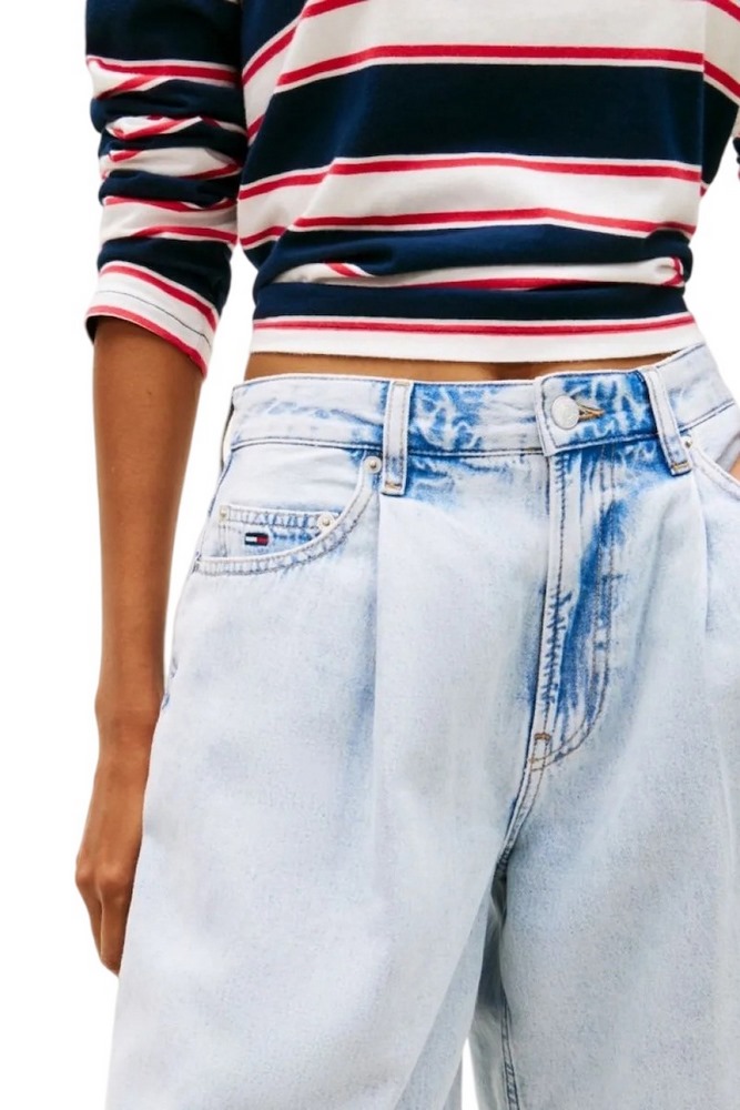TOMMY JEANS CHARLIE LS SHORT PLEAT BJ6014 ΤΖΙΝ ΒΕΡΜΟΥΔΑ ΓΥΝΑΙΚΕΙΑ DENIM LIGHT