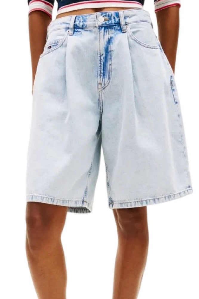 TOMMY JEANS CHARLIE LS SHORT PLEAT BJ6014 ΤΖΙΝ ΒΕΡΜΟΥΔΑ ΓΥΝΑΙΚΕΙΑ DENIM LIGHT