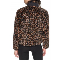DKNY PRINTED SHERPA FULL ZIP JACKET ΜΠΟΥΦΑΝ ΓΥΝΑΙΚΕΙΟ LEOPARD PRINT