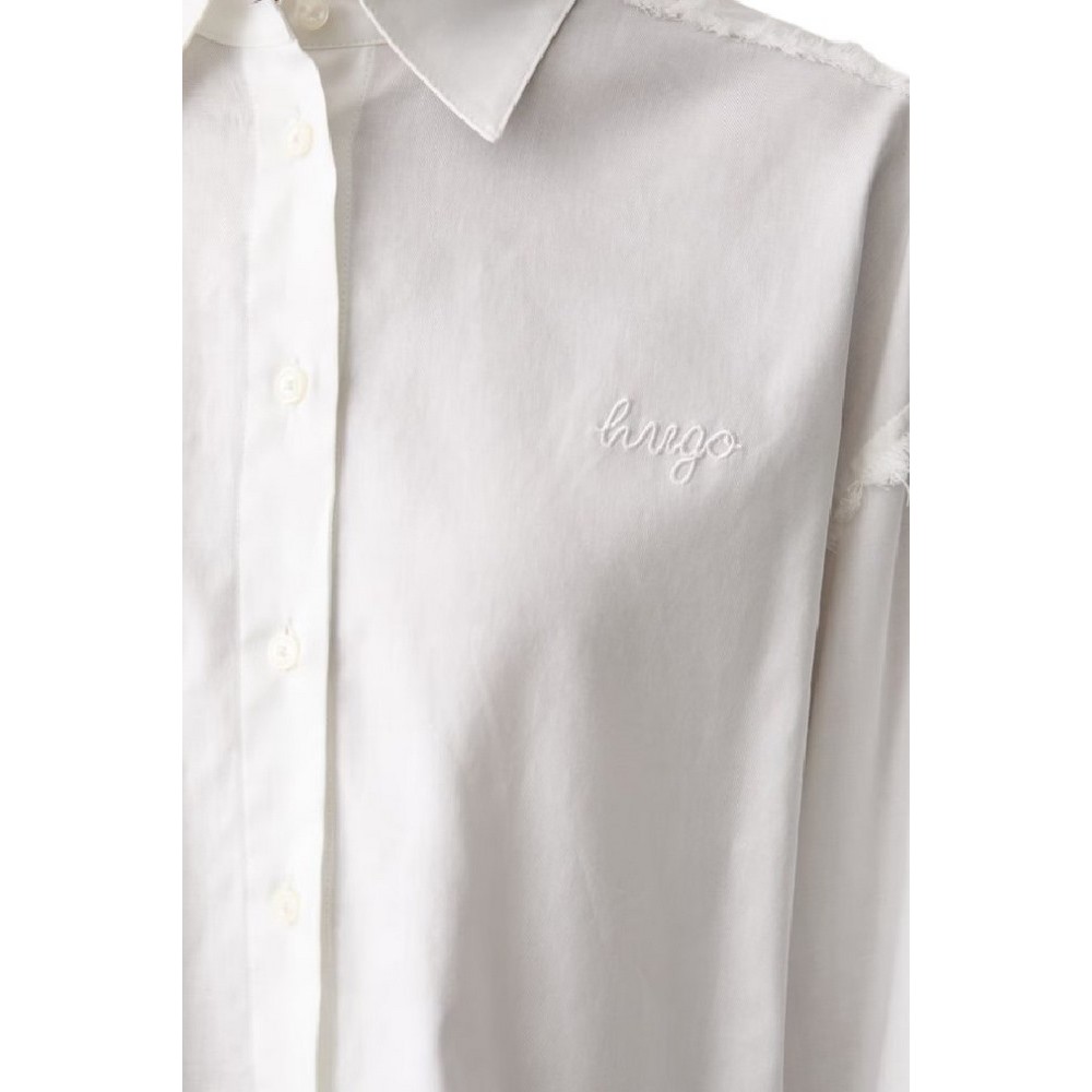HUGO BOSS EKLA B TAILORED BLOUSE ΠΟΥΚΑΜΙΣΟ ΓΥΝΑΙΚΕΙΟ WHITE