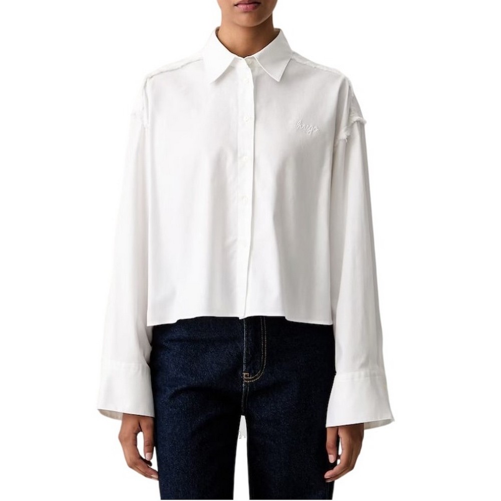 HUGO BOSS EKLA B TAILORED BLOUSE ΠΟΥΚΑΜΙΣΟ ΓΥΝΑΙΚΕΙΟ WHITE