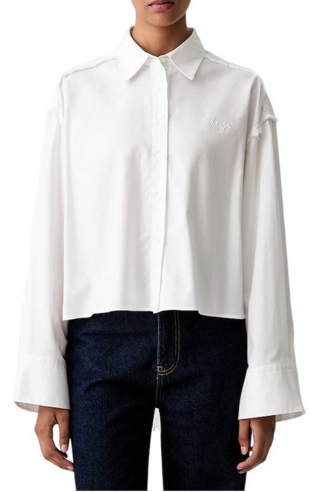 HUGO BOSS EKLA B TAILORED BLOUSE ΠΟΥΚΑΜΙΣΟ ΓΥΝΑΙΚΕΙΟ WHITE