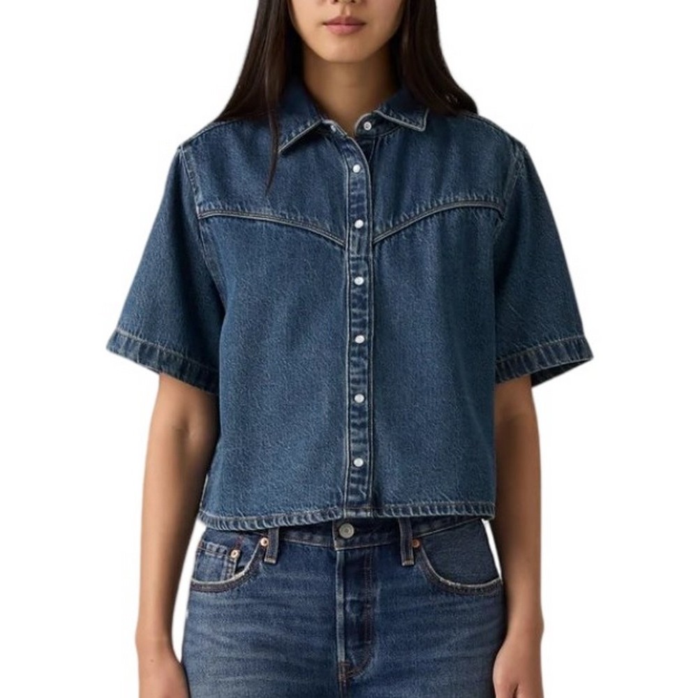 LEVIS LOGAN DENIM SHIRT WORN IN ΤΖΙΝ ΠΟΥΚΑΜΙΣΟ ΓΥΝΑΙΚΕΙΟ DARK INDIGO