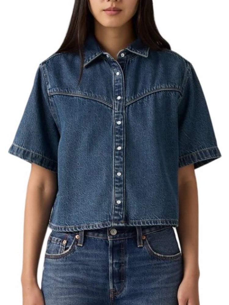 LEVIS LOGAN DENIM SHIRT WORN IN ΤΖΙΝ ΠΟΥΚΑΜΙΣΟ ΓΥΝΑΙΚΕΙΟ DARK INDIGO