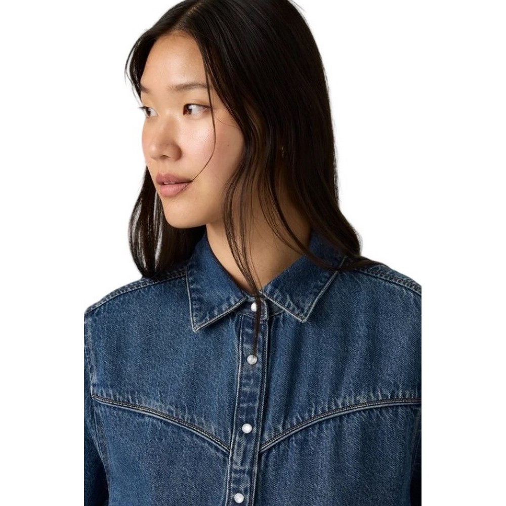 LEVIS LOGAN DENIM SHIRT WORN IN ΤΖΙΝ ΠΟΥΚΑΜΙΣΟ ΓΥΝΑΙΚΕΙΟ DARK INDIGO