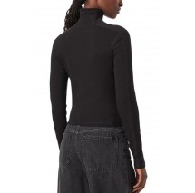 TOMMY JEANS SLIM RIB LS MOCK BADGE ΜΠΛΟΥΖΑ ΓΥΝΑΙΚΕΙΑ BLACK