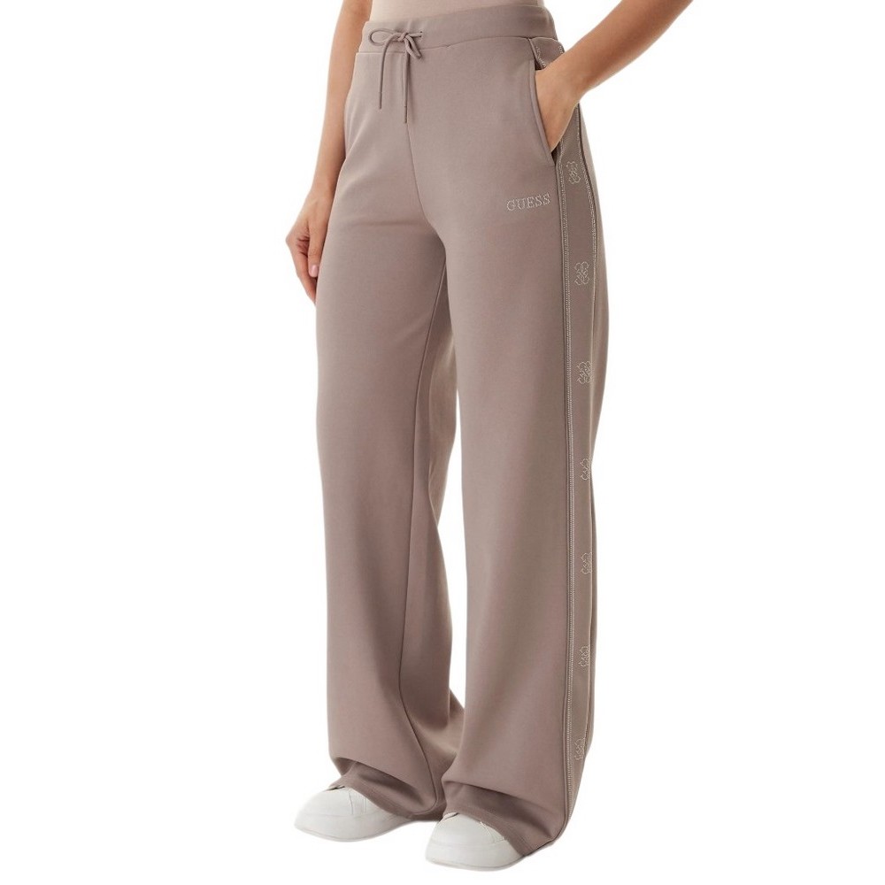 GUESS OCTAVIA WIDE LEG PANTS ΠΑΝΤΕΛΟΝΙ ΦΟΡΜΑ ΓΥΝΑΙΚΕΙΟ BEIGE