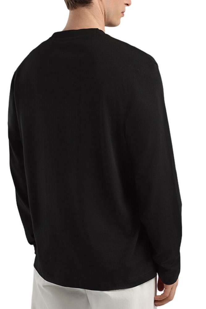 HUGO BOSS NEVALON JERSEY T-SHIRT ΜΠΛΟΥΖΑ ΜΑΚΡΥΜΑΝΙΚΗ ΑΝΔΡΙΚΗ BLACK