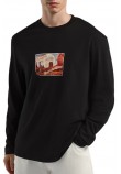 HUGO BOSS NEVALON JERSEY T-SHIRT ΜΠΛΟΥΖΑ ΜΑΚΡΥΜΑΝΙΚΗ ΑΝΔΡΙΚΗ BLACK