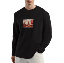 HUGO BOSS NEVALON JERSEY T-SHIRT ΜΠΛΟΥΖΑ ΜΑΚΡΥΜΑΝΙΚΗ ΑΝΔΡΙΚΗ BLACK
