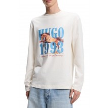 HUGO BOSS NEVALON JERSEY T-SHIRT ΜΠΛΟΥΖΑ ΜΑΚΡΥΜΑΝΙΚΗ ΑΝΔΡΙΚΗ OFF WHITE
