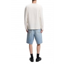 HUGO BOSS NEVALON JERSEY T-SHIRT ΜΠΛΟΥΖΑ ΜΑΚΡΥΜΑΝΙΚΗ ΑΝΔΡΙΚΗ OFF WHITE