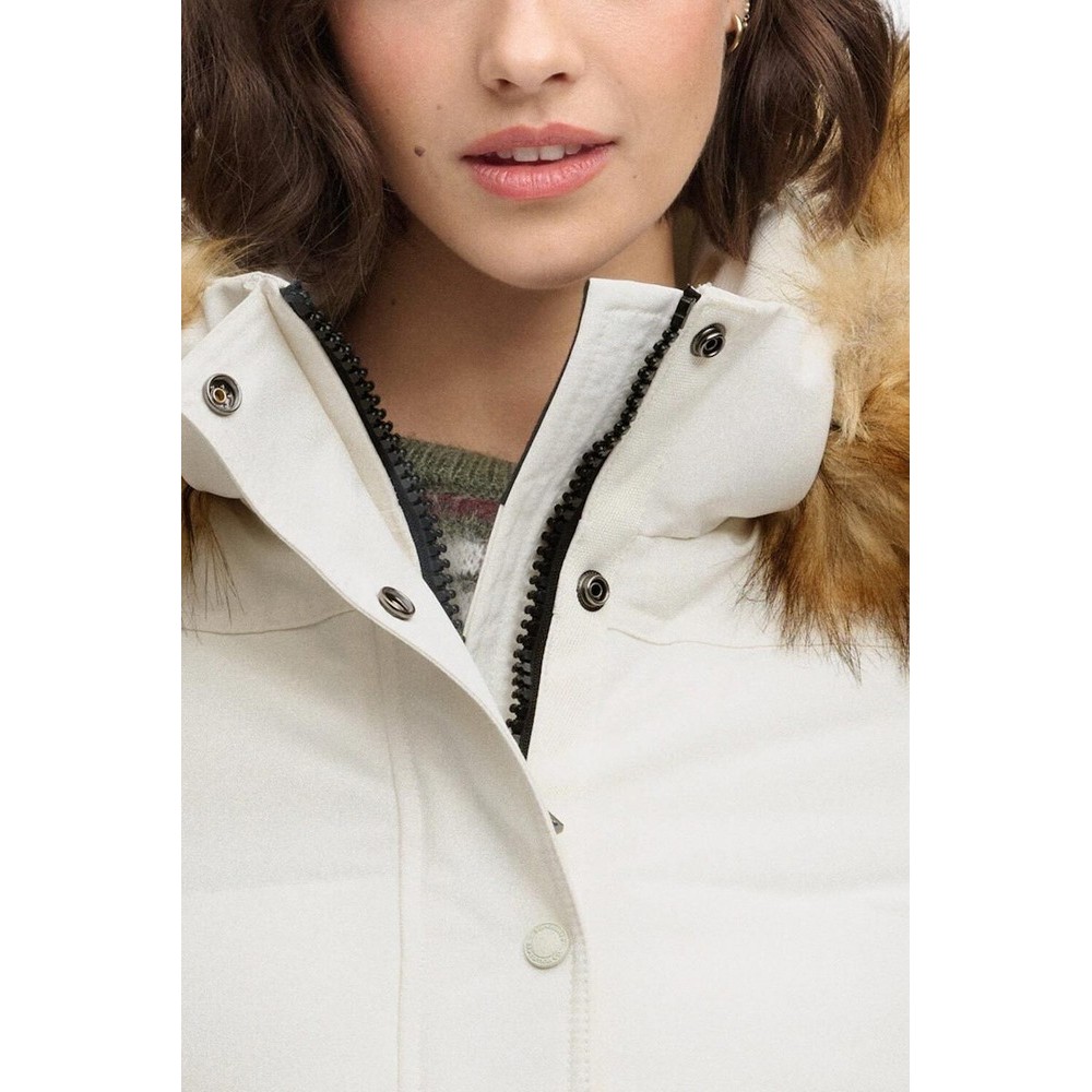 SUPERDRY EVEREST HOODED BOMBER JKT ΜΠΟΥΦΑΝ ΓΥΝΑΙΚΕΙΟ OFF WHITE
