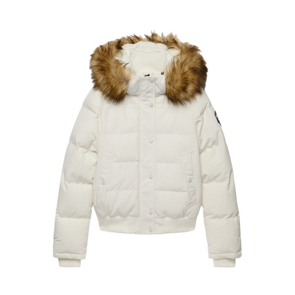 SUPERDRY EVEREST HOODED BOMBER JKT ΜΠΟΥΦΑΝ ΓΥΝΑΙΚΕΙΟ OFF WHITE