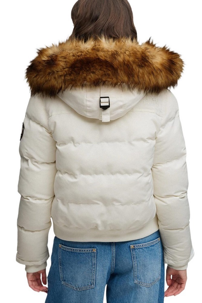 SUPERDRY EVEREST HOODED BOMBER JKT ΜΠΟΥΦΑΝ ΓΥΝΑΙΚΕΙΟ OFF WHITE