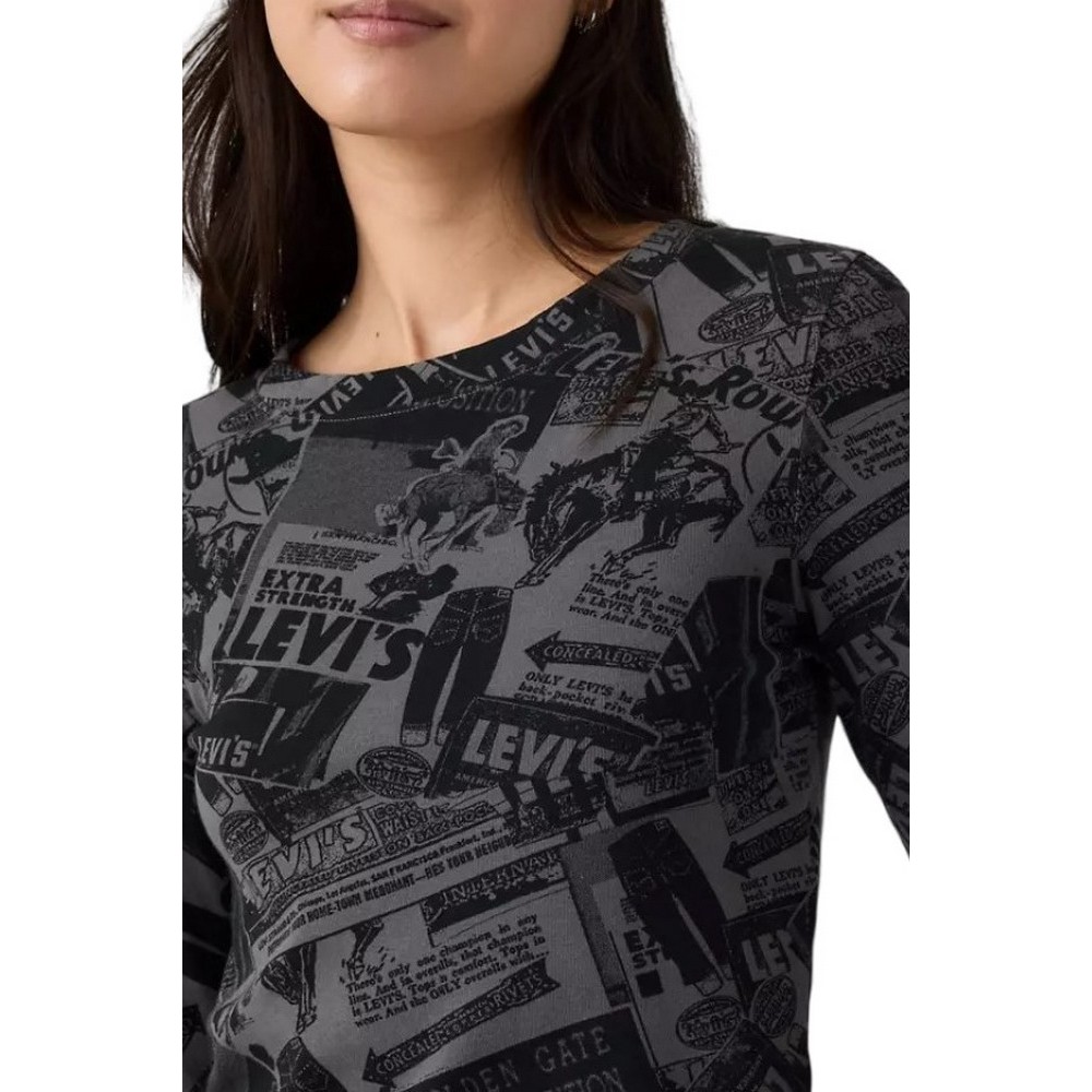 LEVIS GR ESSENTIAL BABY ΜΠΛΟΥΖΑ ΜΑΚΡΥΜΑΝΙΚΗ ΓΥΝΑΙΚΕΙΑ BLACK/GREY