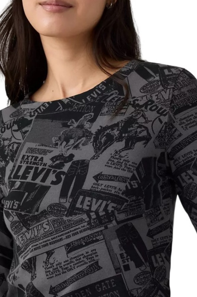 LEVIS GR ESSENTIAL BABY ΜΠΛΟΥΖΑ ΜΑΚΡΥΜΑΝΙΚΗ ΓΥΝΑΙΚΕΙΑ BLACK/GREY