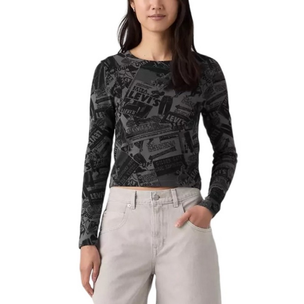 LEVIS GR ESSENTIAL BABY ΜΠΛΟΥΖΑ ΜΑΚΡΥΜΑΝΙΚΗ ΓΥΝΑΙΚΕΙΑ BLACK/GREY