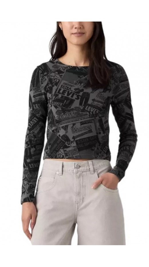 LEVIS GR ESSENTIAL BABY ΜΠΛΟΥΖΑ ΜΑΚΡΥΜΑΝΙΚΗ ΓΥΝΑΙΚΕΙΑ BLACK/GREY