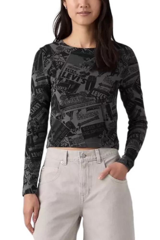 LEVIS GR ESSENTIAL BABY ΜΠΛΟΥΖΑ ΜΑΚΡΥΜΑΝΙΚΗ ΓΥΝΑΙΚΕΙΑ BLACK/GREY
