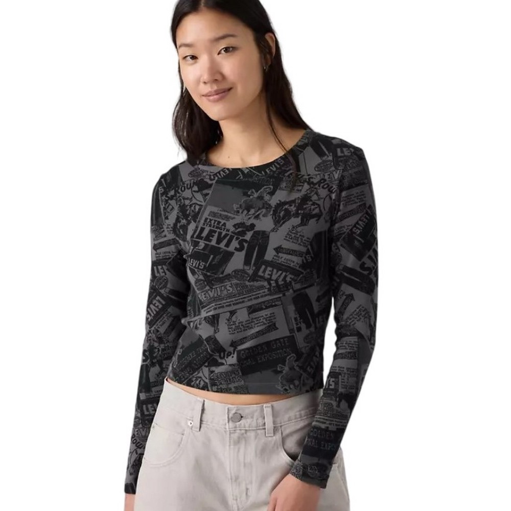 LEVIS GR ESSENTIAL BABY ΜΠΛΟΥΖΑ ΜΑΚΡΥΜΑΝΙΚΗ ΓΥΝΑΙΚΕΙΑ BLACK/GREY