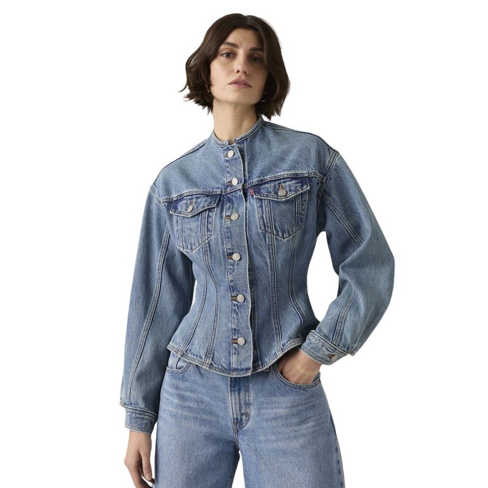 LEVIS SCULPTED TRUCKER WORN IN ΤΖΙΝ ΜΠΟΥΦΑΝ ΓΥΝΑΙΚΕΙΟ MED INDIGO