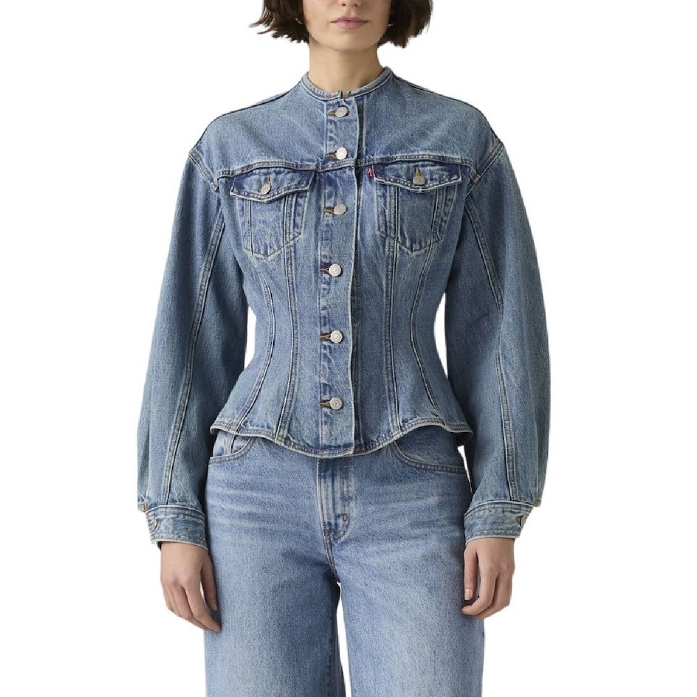 LEVIS SCULPTED TRUCKER WORN IN ΤΖΙΝ ΜΠΟΥΦΑΝ ΓΥΝΑΙΚΕΙΟ MED INDIGO