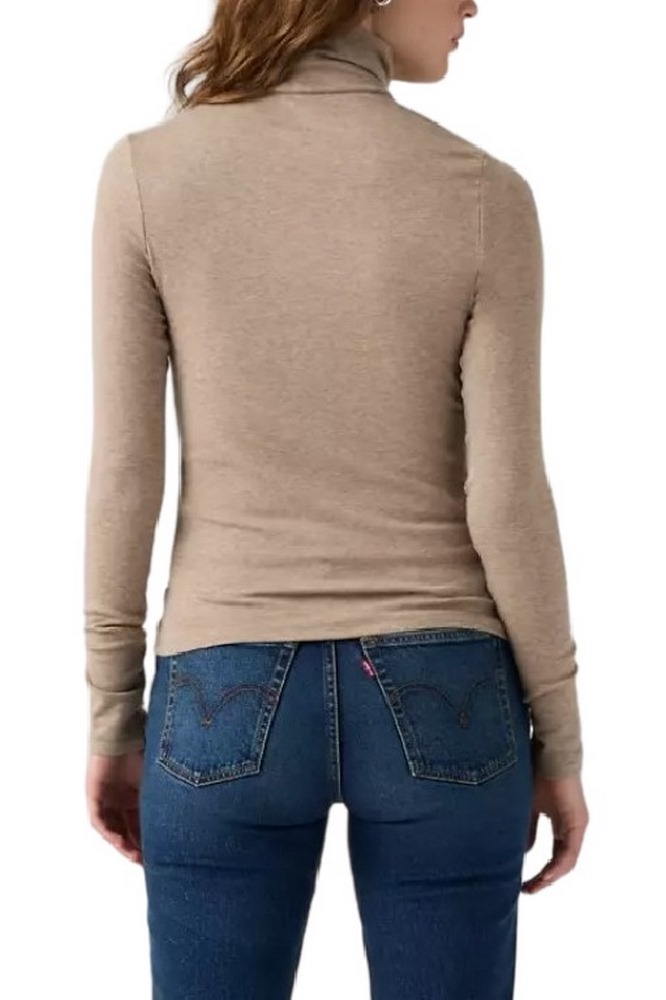 LEVIS SHEER LAYERING TURTLENECK ΜΠΛΟΥΖΑ ΜΑΚΡΥΜΑΝΙΚΗ ΓΥΝΑΙΚΕΙΑ MOCHA