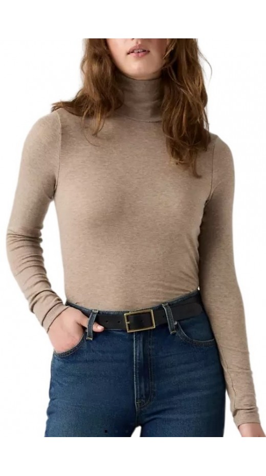 LEVIS SHEER LAYERING TURTLENECK ΜΠΛΟΥΖΑ ΜΑΚΡΥΜΑΝΙΚΗ ΓΥΝΑΙΚΕΙΑ MOCHA