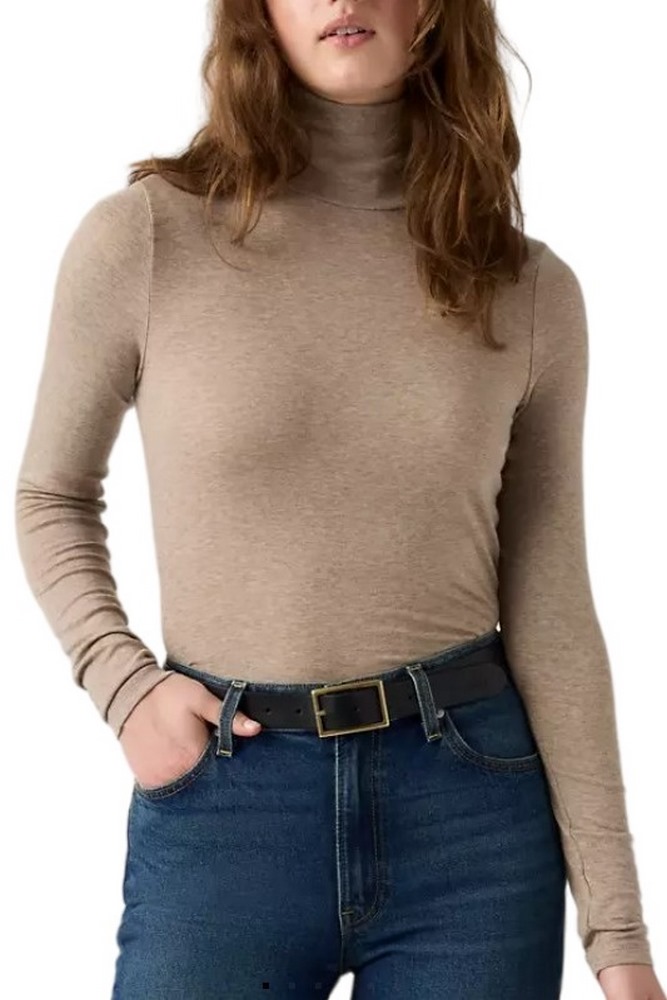 LEVIS SHEER LAYERING TURTLENECK ΜΠΛΟΥΖΑ ΜΑΚΡΥΜΑΝΙΚΗ ΓΥΝΑΙΚΕΙΑ MOCHA