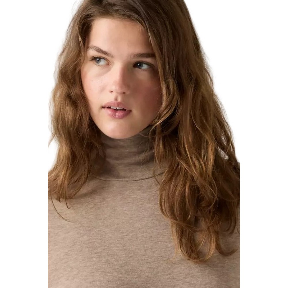 LEVIS SHEER LAYERING TURTLENECK ΜΠΛΟΥΖΑ ΜΑΚΡΥΜΑΝΙΚΗ ΓΥΝΑΙΚΕΙΑ MOCHA