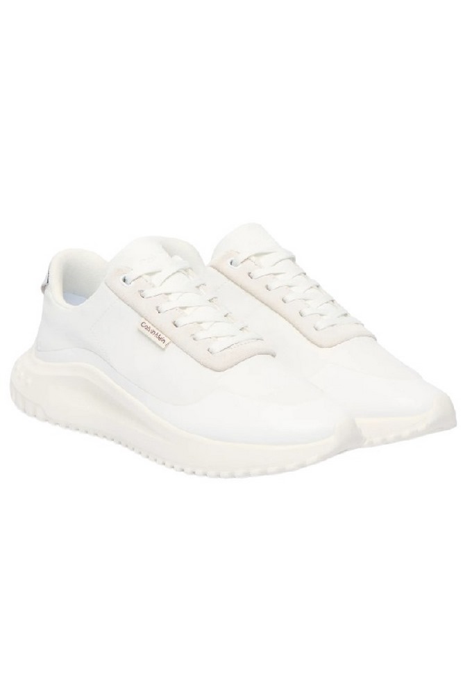 CALVIN KLEIN EVA RUNNER LACE UP MAT MIX ΠΑΠΟΥΤΣΙ ΓΥΝΑΙΚΕΙΟ WHITE/SILVER
