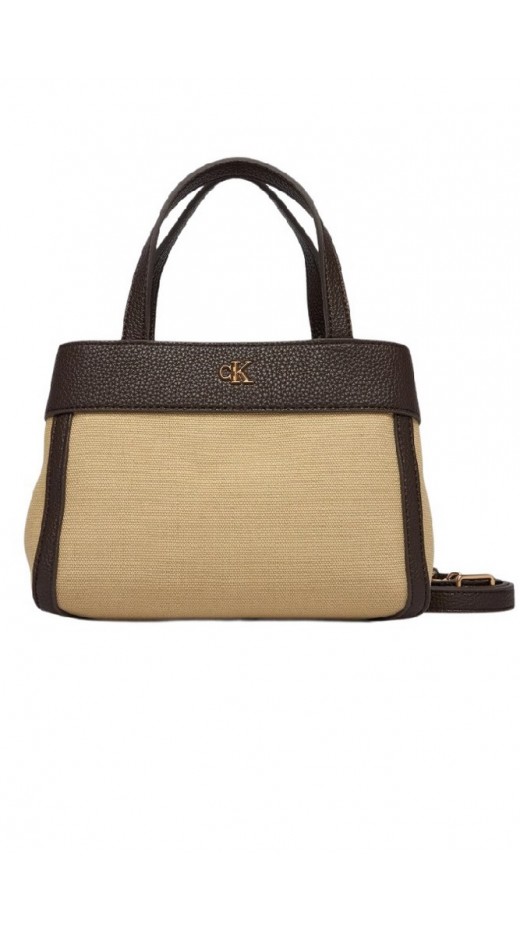 CALVIN KLEIN CANVAS MINI TOTE CROSSBODY ΤΣΑΝΤΑ ΓΥΝΑΙΚΕΙΑ KHAKI