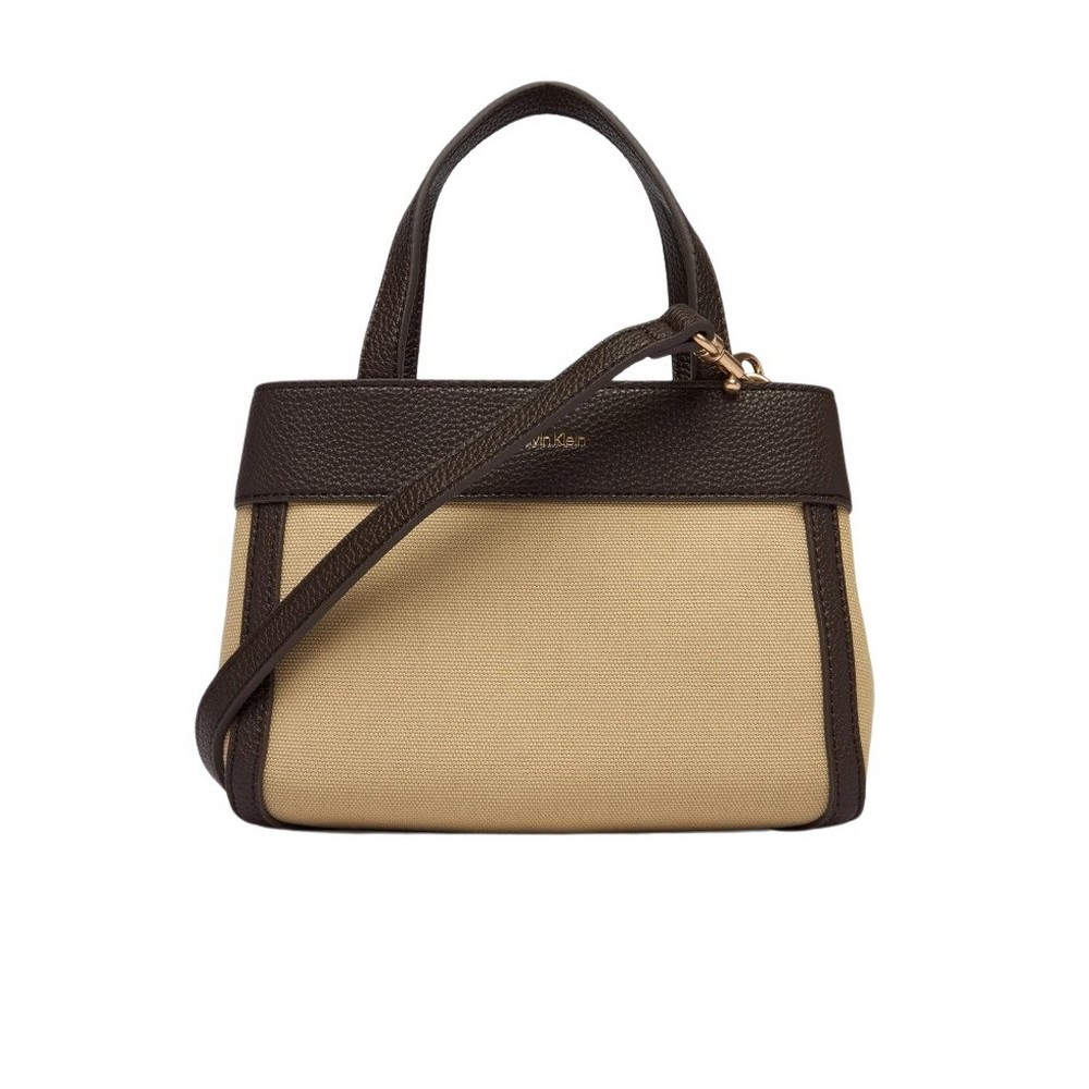CALVIN KLEIN CANVAS MINI TOTE CROSSBODY ΤΣΑΝΤΑ ΓΥΝΑΙΚΕΙΑ KHAKI