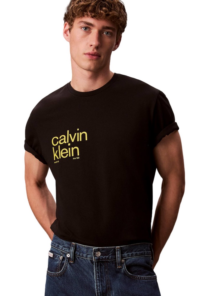 CALVIN KLEIN JEANS 20S IO CALVIN KLEIN CIRC GRAP T-SHIRT ΜΠΛΟΥΖΑ ΑΝΔΡΙΚΗ BLACK