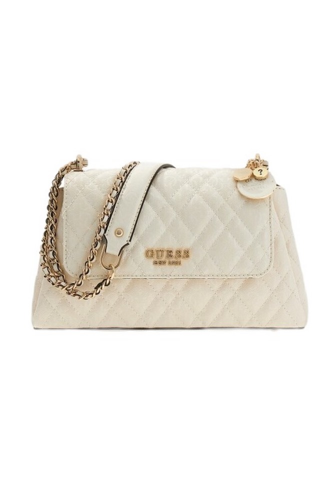 GUESS ISEMAY CONVERTIBLE XBODY FLAP ΤΣΑΝΤΑ ΓΥΝΑΙΚΕΙΑ OFF WHITE