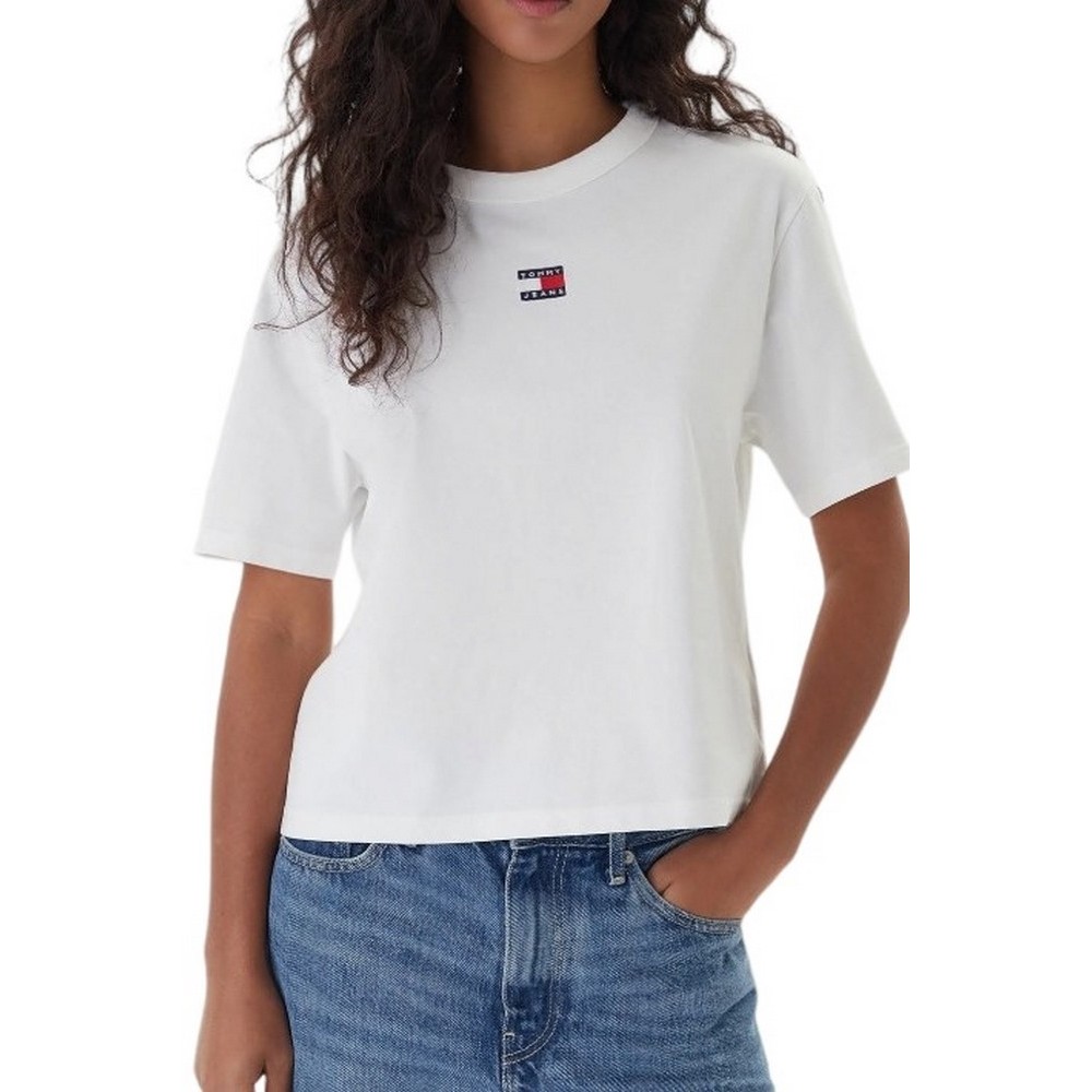 TOMMY JEANS BXY BADGE TEE EXT T-SHIRT ΜΠΛΟΥΖΑ ΓΥΝΑΙΚΕΙΑ ECRU