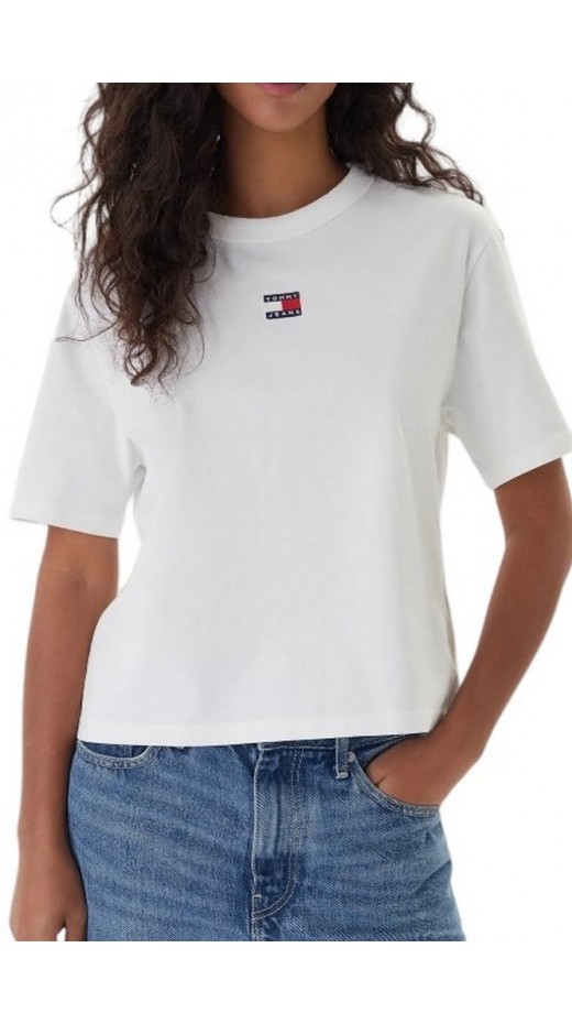 TOMMY JEANS BXY BADGE TEE EXT T-SHIRT ΜΠΛΟΥΖΑ ΓΥΝΑΙΚΕΙΑ ECRU