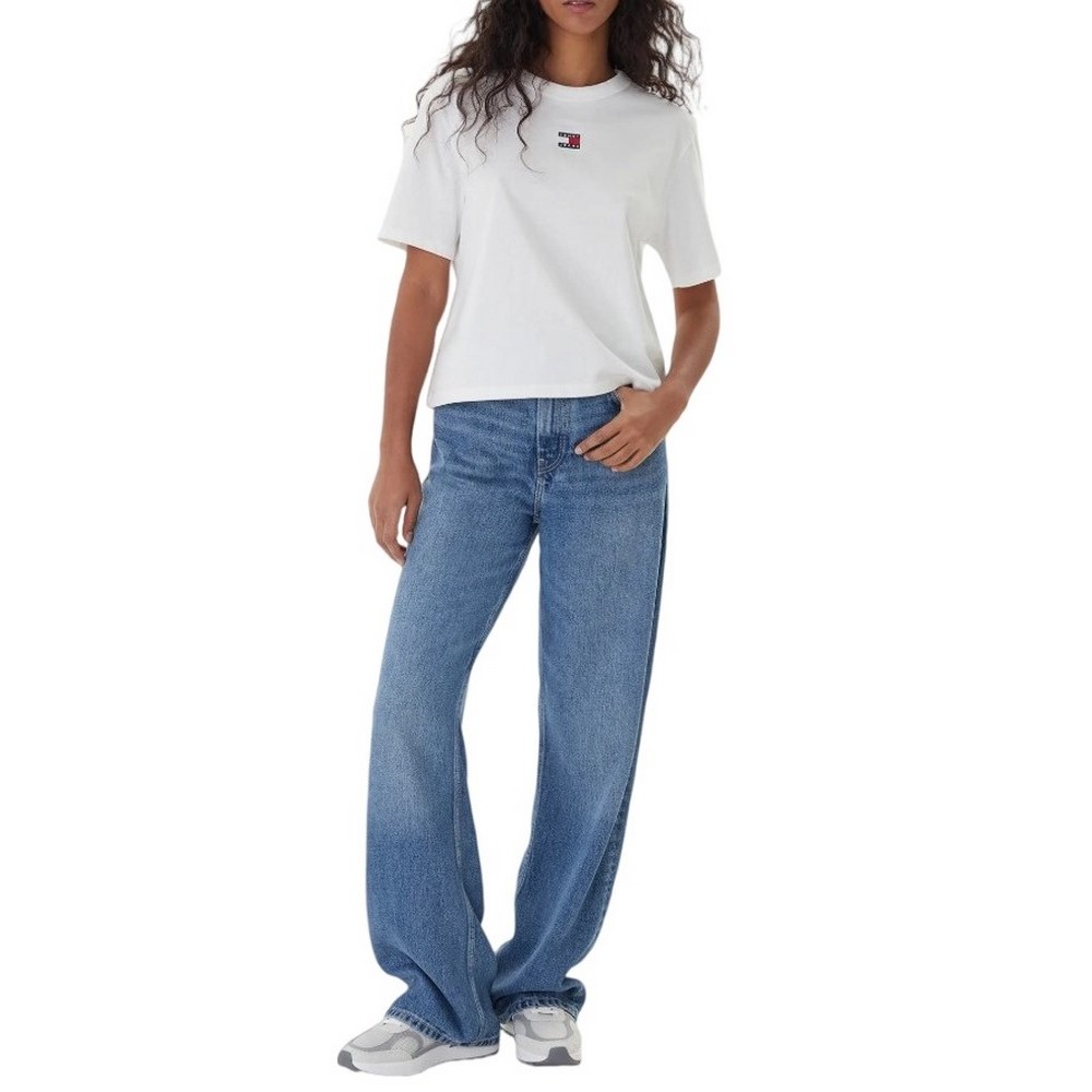 TOMMY JEANS BXY BADGE TEE EXT T-SHIRT ΜΠΛΟΥΖΑ ΓΥΝΑΙΚΕΙΑ ECRU