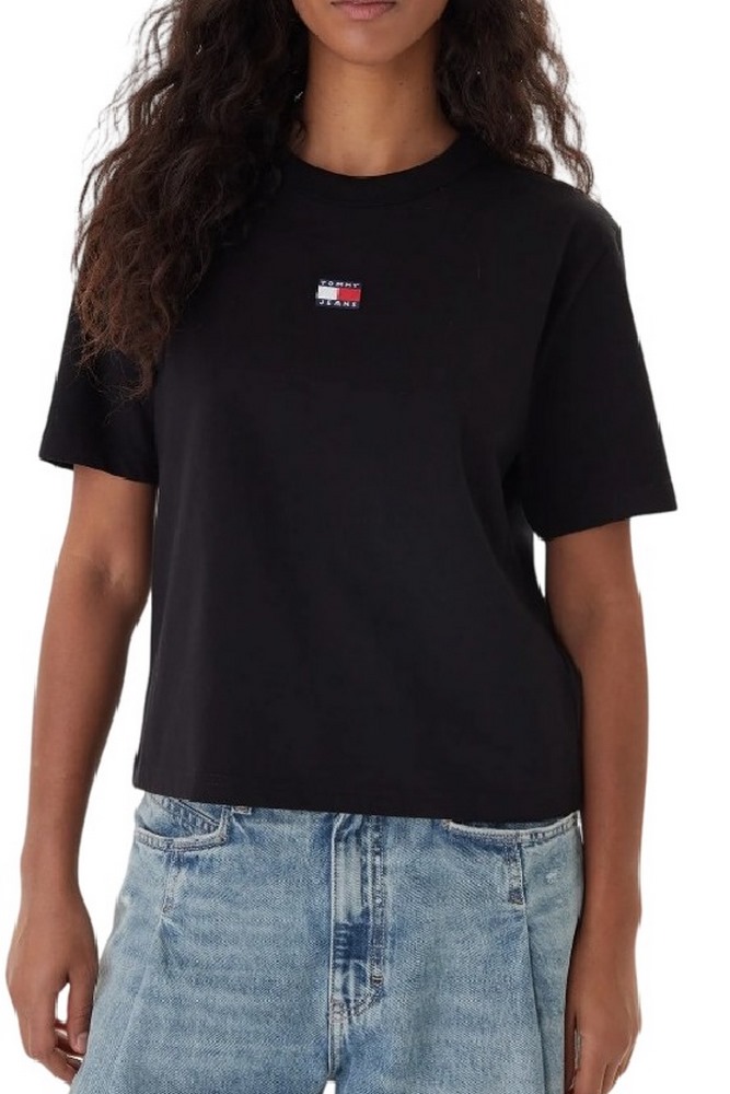 TOMMY JEANS BXY BADGE TEE EXT T-SHIRT ΜΠΛΟΥΖΑ ΓΥΝΑΙΚΕΙΑ BLACK