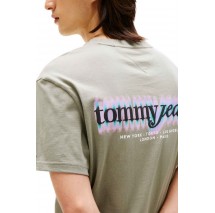 TOMMY JEANS  REG BLUR SCRIPT BACK TEE T-SHIRT ΜΠΛΟΥΖΑ ΑΝΔΡΙΚΗ KHAKI