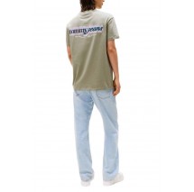 TOMMY JEANS  REG BLUR SCRIPT BACK TEE T-SHIRT ΜΠΛΟΥΖΑ ΑΝΔΡΙΚΗ KHAKI