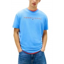 TOMMY JEANS REG LINEAR LOGO TEE EXT T-SHIRT ΜΠΛΟΥΖΑ ΑΝΔΡΙΚΗ CIEL