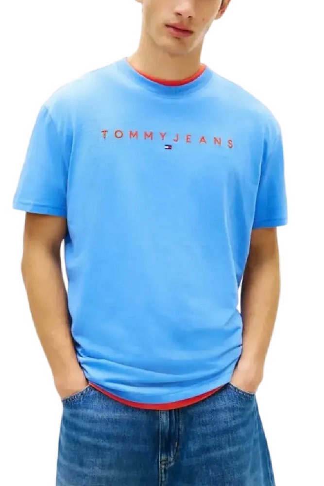 TOMMY JEANS REG LINEAR LOGO TEE EXT T-SHIRT ΜΠΛΟΥΖΑ ΑΝΔΡΙΚΗ CIEL